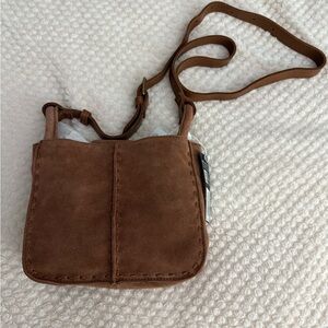 Brown Suede Crossbody Bag